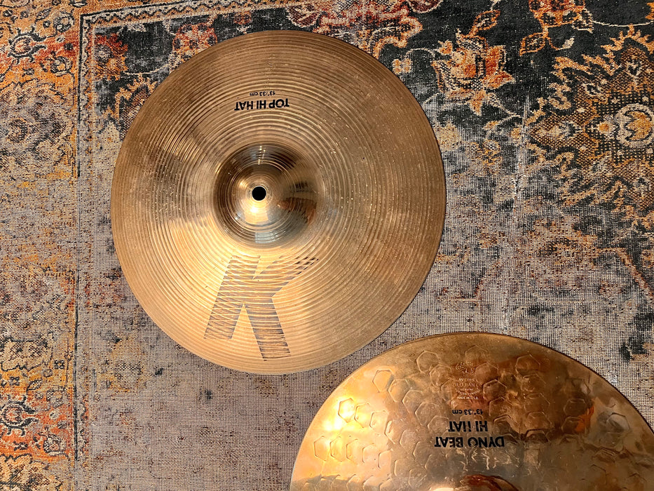 EARLY DARK Brilliant Zildjian  K/Z Combo 13” Hihats 748 1450 g SUPER CLEAN & Original 1980s Version!