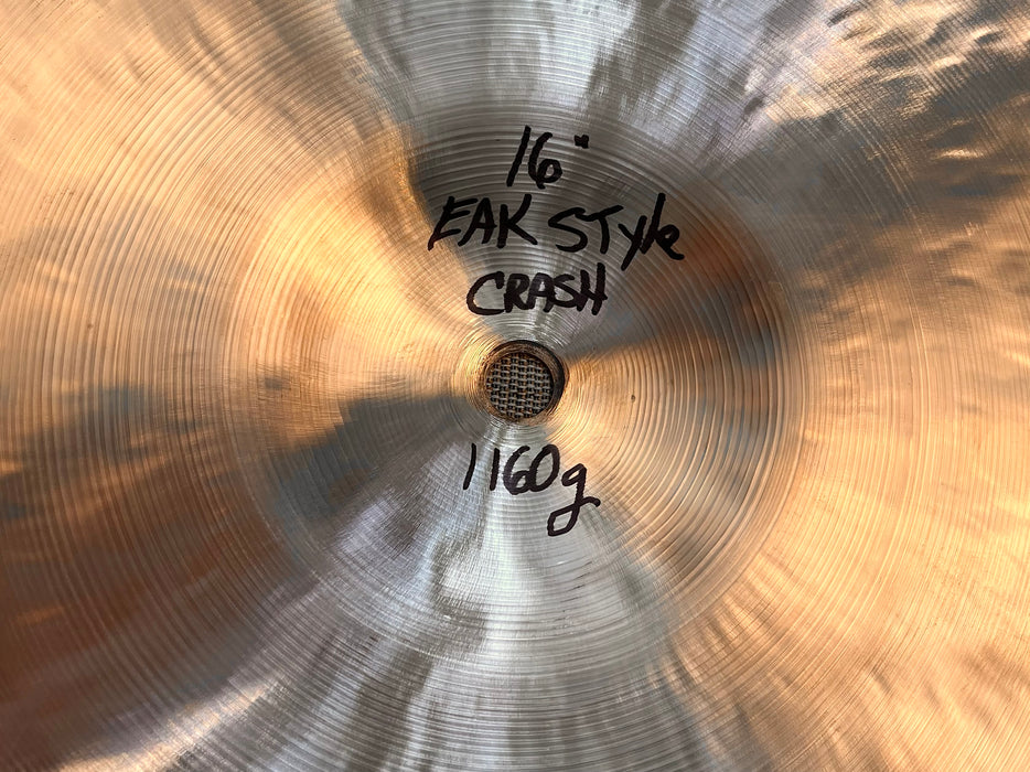 Paul Francis Custom CYMBAL CRAFTSMAN EAK CRASH 16” 1160 g Clean Look & Tone PERFECT! WAVY EAK SURFACE
