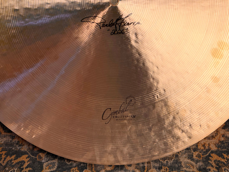 Paul Francis CUSTOM Cymbal Craftsman 22” FLAT RIDE 2136 g NEW! Controlled Delicate Light Golden Shimmer