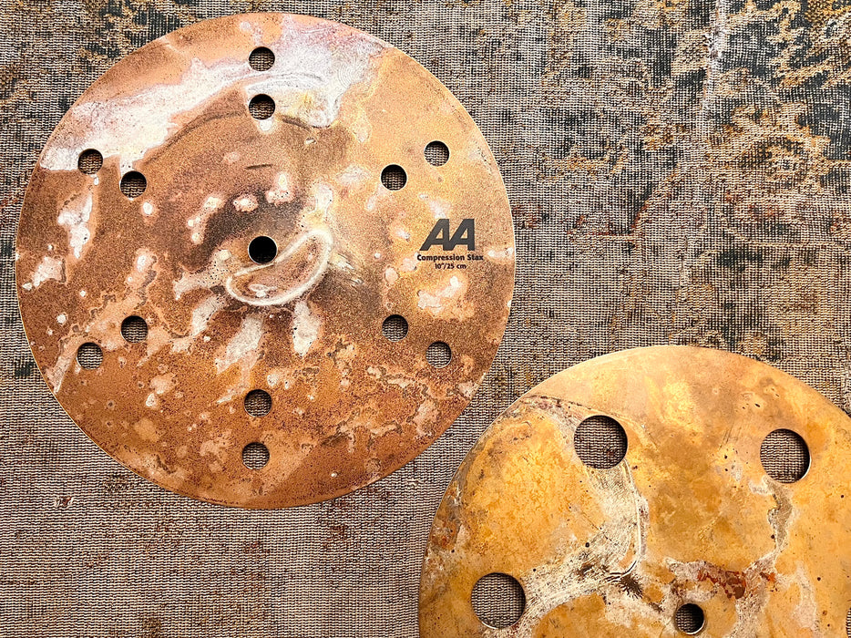 Sabian COMPRESSION STAX 10” Effects Hihats 324 410 g RAW AA TIGHT Complex EFX! SICK HATS Discontinued