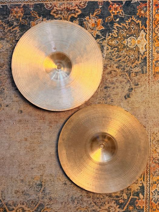 RARE 1950s Vintage ZILDJIAN Paperthin 12” Hihats Hand Hammered Light AIRY Whispy! 484 538 g