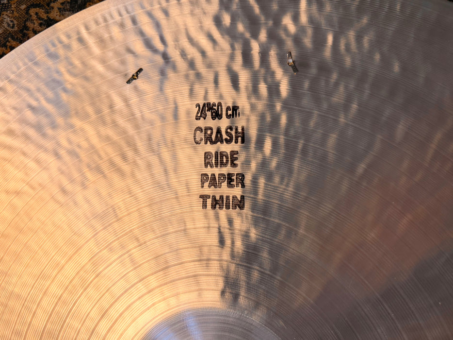 GLORIOUS GLOWING 24” Masterwork Paper Thin Jazz Master Crash Ride 2482 g Sizzle