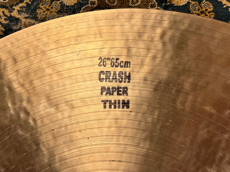 GLORIOUS GLOWING MASSIVE Masterwork Paper Thin Jazz Master Crash Ride 26” 3184 g