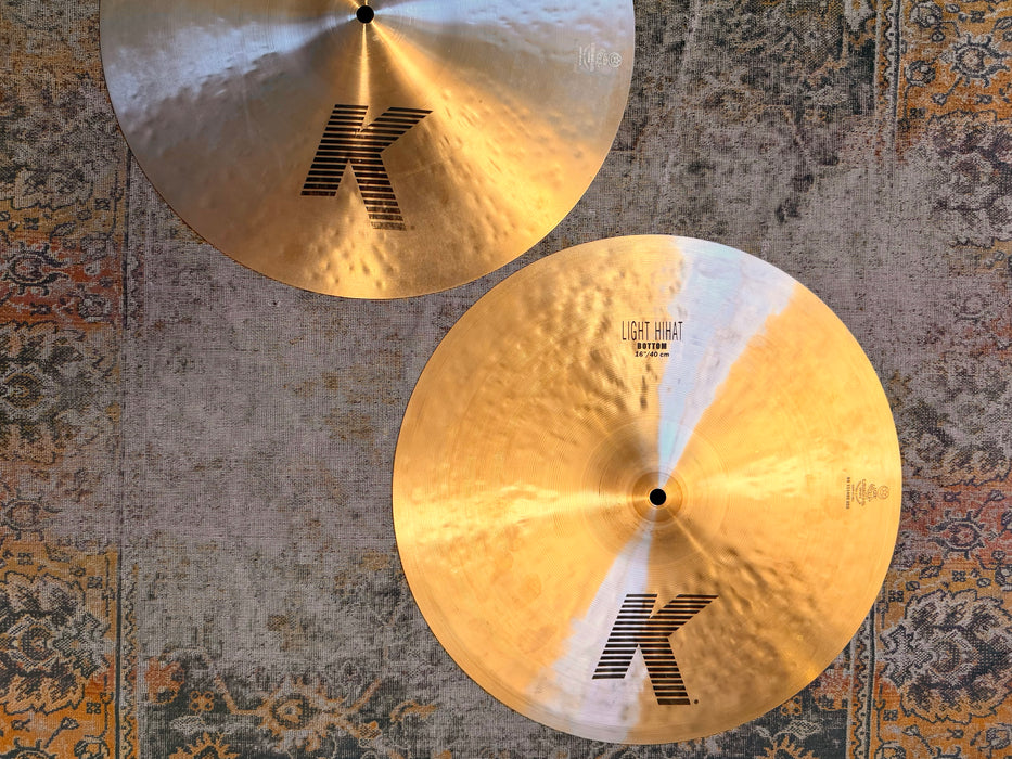 Zildjian K 16” LIGHT Hihats MASSIVE DARK Gems! 1228 1510 g VERY CLEAN! WHY Pay $770 For A Guess?