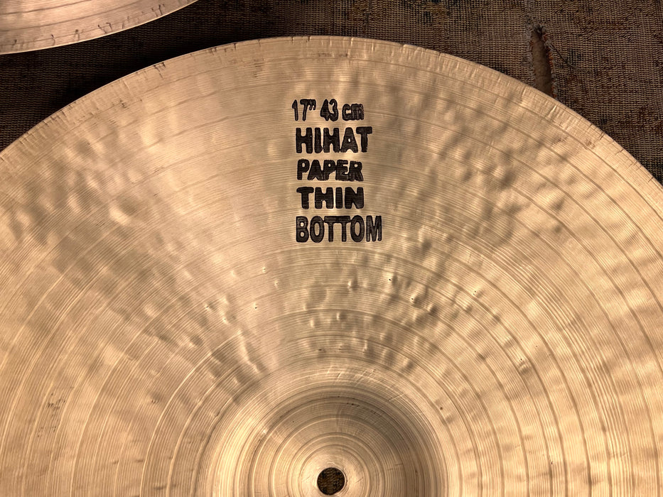 RARE GIANT MASTERWORK JAZZ MASTER 17" PAPERTHIN Hihats 1032 1130 Gs NEW