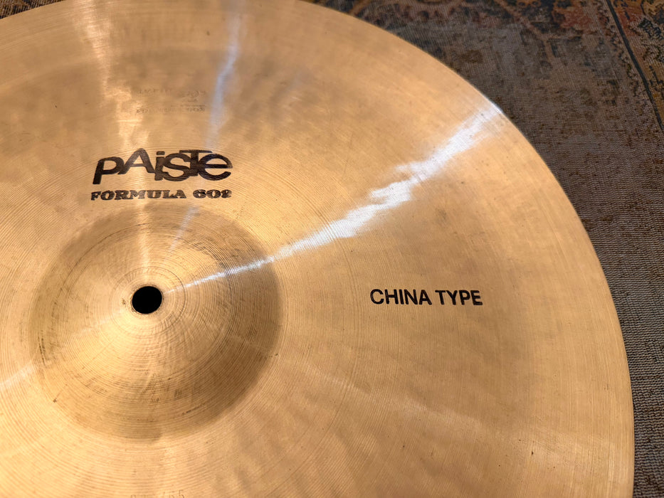 ULTRA RARE 1979 Vintage Paiste 602 18” CHINA TYPE Pang Swish SUPER CLEAN! Iconic Exotic Tone! 1496 g