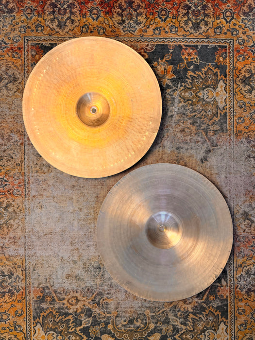 Ultra THIN RARE 1930s Vintage Zildjian 15” Hihats Golden Era! LIGHT WHISPY ONLY 758 764 g 1st USA DECADE