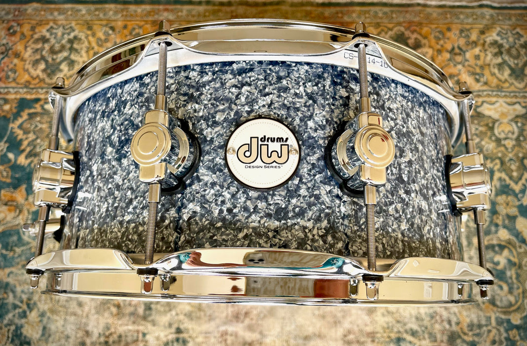 Limited Edition DW BLUE GRANITE HVLT Design Series 6” X 14” SNARE Drum USA All Maple Shell MINT!