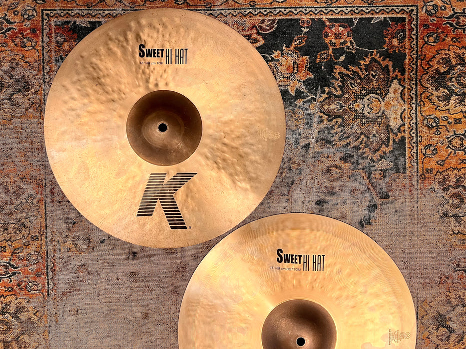 Zildjian K SWEET Hihats 15” 1150 1750 g Light Complex Tone FANTASTIC CD! Don’t Pay $670!!