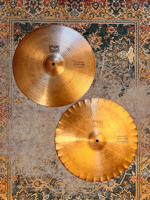 Vintage 1974 Paiste 2002 BLACK LABEL 15" SOUND EDGE Hihats! BONHAM! THE REAL DEAL! 1116 1160 g ICONIC!