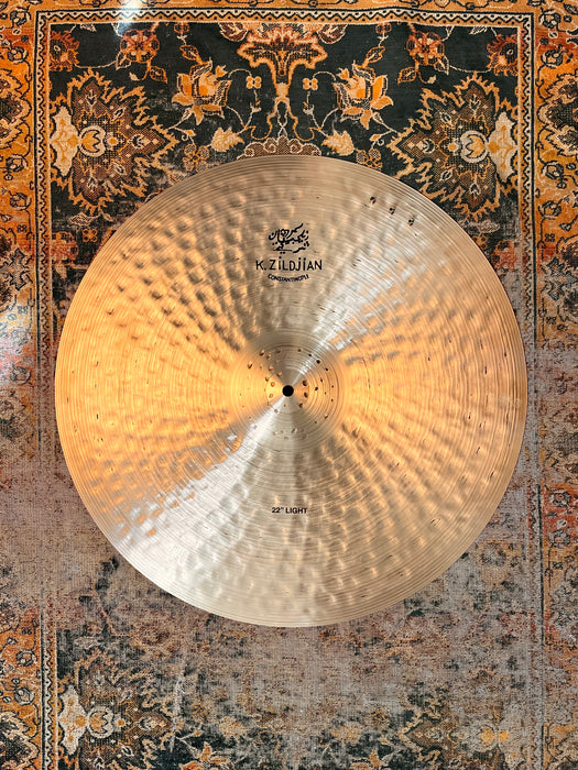 Zildjian K CONSTANTINOPLE LIGHT RIDE 22” SIZZLE 2346 g PERFECT Ultra WARM! Crashable! Collectible!