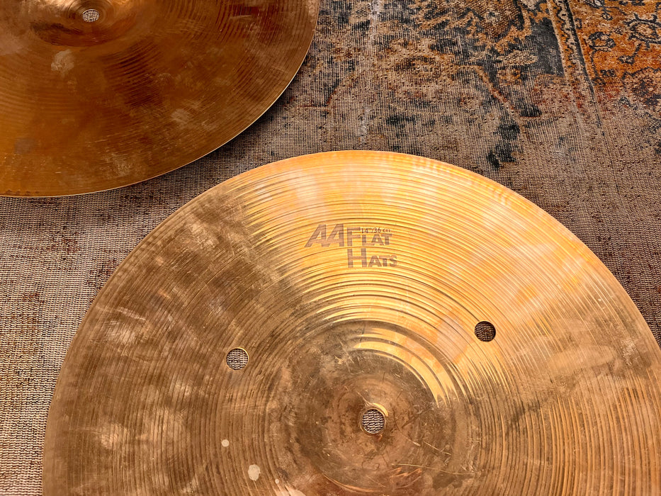 RARE ULTRA CRISP Sabian 14” FLAT Hihats 1046 1432 g Tight FAST QUICK Clean BRILLIANT