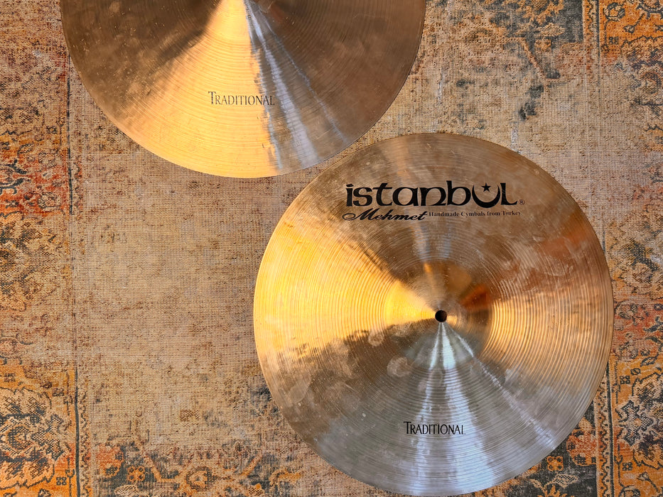 Rare Istanbul Mehmet TRADITIONAL 16” Hihats DARK WARM Massive Tone! 1422 1590 g