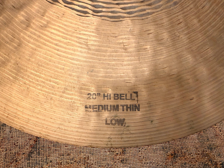 ZILDJIAN K CONSTANTINOPLE HI BELL Medium Thin LOW 20” Ride Crash 1964 g LIGHT PAPERY! Rare