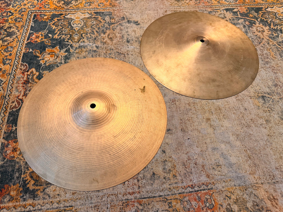 Vintage Zildjian 1960s New Beat Hihats 14” Only 839 1262 g SMOOTH Iconic Tone! EARLY NEW BEATS