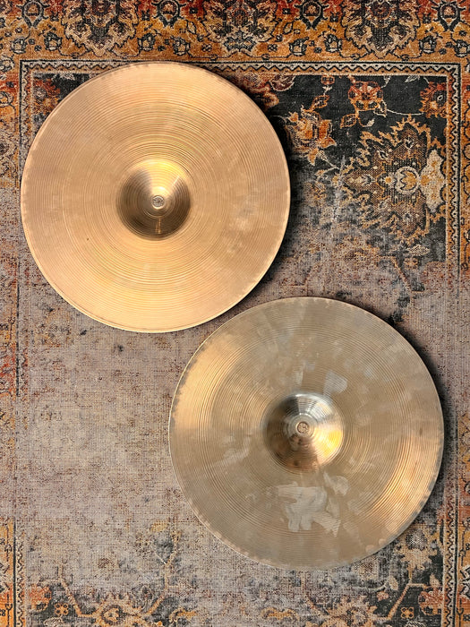 1960s Vintage Zildjian 14” Hihats PAPER THIN 740 780 g AMAZING PAIR! Light Complex Hand Hammered