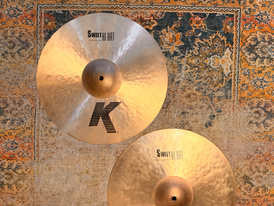 Zildjian K SWEET Hihats 15” Crisp, LIGHT Complex Tone FANTASTIC CD! 1076 1706 g Don’t Pay $720