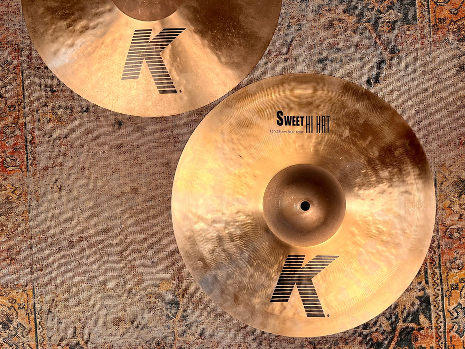 Zildjian K SWEET Hihats 15” 1150 1750 g Light Complex Tone FANTASTIC CD! Don’t Pay $670!!