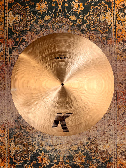 Rare 40 YR Old Vintage Zildjian K 22” Flat Ride 2912 g SUPER CLEAN!  FOCUSED CHIME-LIKE ATTACK