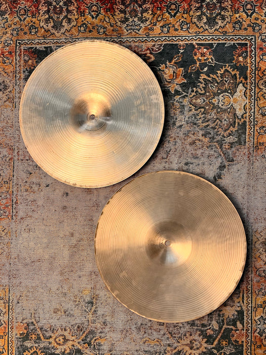 Vintage Zildjian New Beat 14” Hihats 852 1288 g CLEAN Light THIN TOP Hand Hammered
