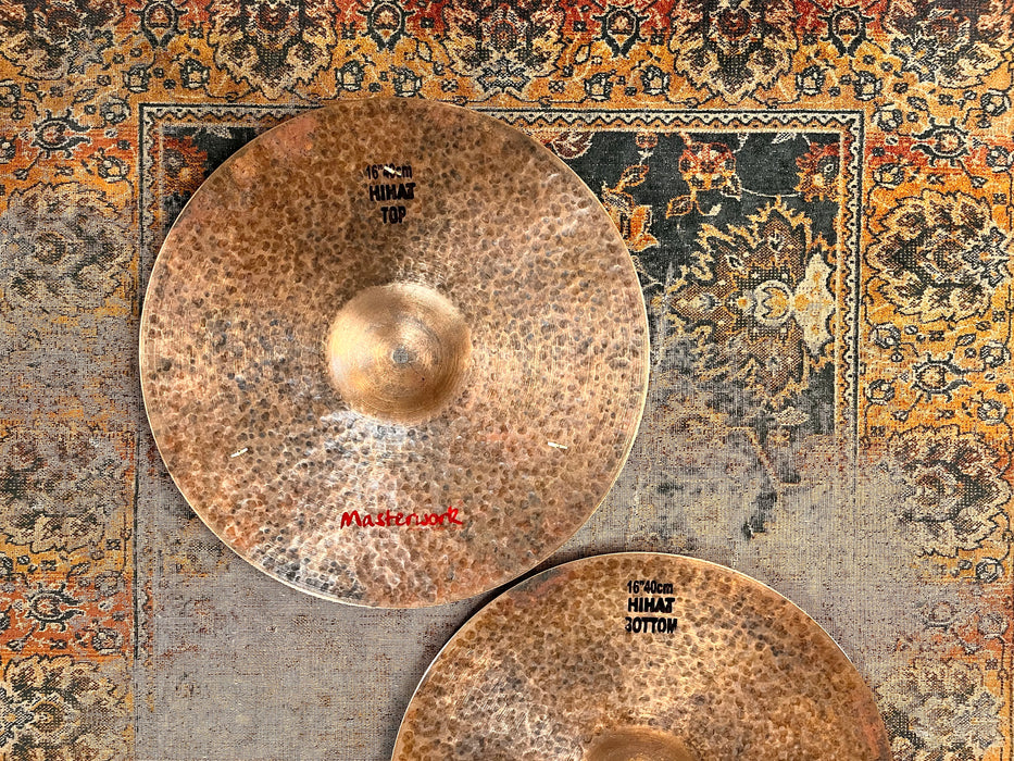 DARK DRY MASTERWORK 16” PAPERTHIN Hihats w JINGLES 997 1082 g Unlathed TURK!