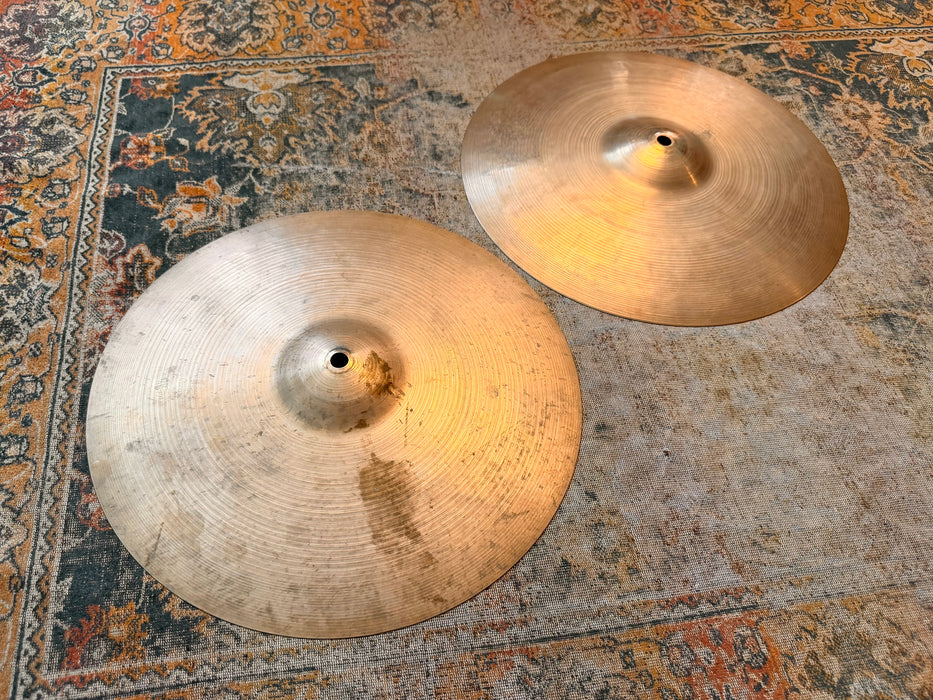 Vintage Zildjian 1950s Thin 14” Hihats 824 840 g DARK DRY Sound AMAZING! REAL DEAL!