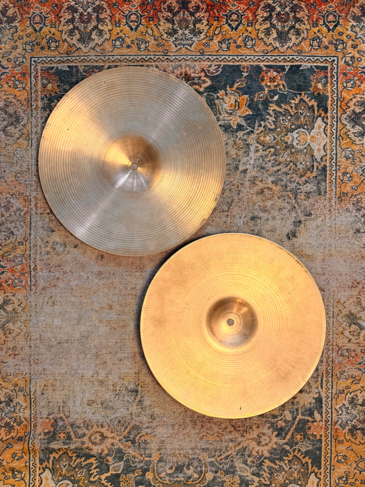 Vintage Zildjian 1960s New Beat Hihats 14” EARLY PAIR And GREAT PAIR At 842 1208 g They Do Everything