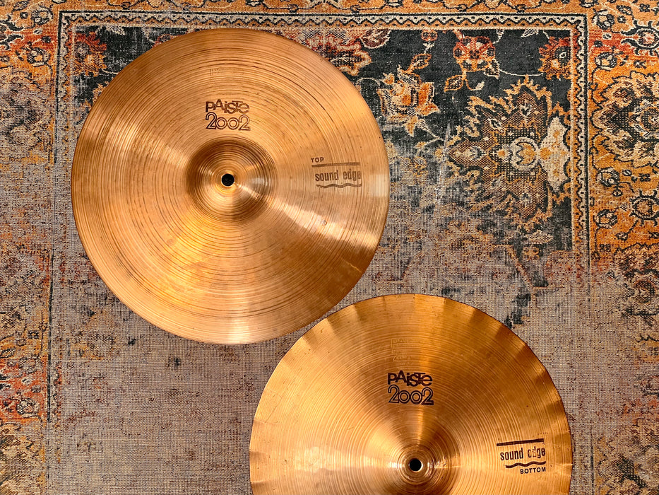 VINTAGE PAISTE 2002 SOUND EDGE Hihats 14” 910 1020 g REAL DEAL 1978 Black Label! CLEAN Don’t Pay $550