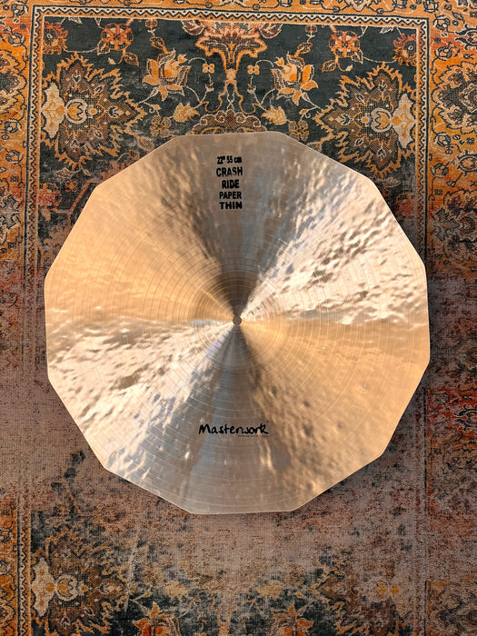 Paper Thin 1/2 Brushed Masterwork DODECAGON Prototype 22” LIGHT Crash Ride Only 1632 g PAPERY THIN