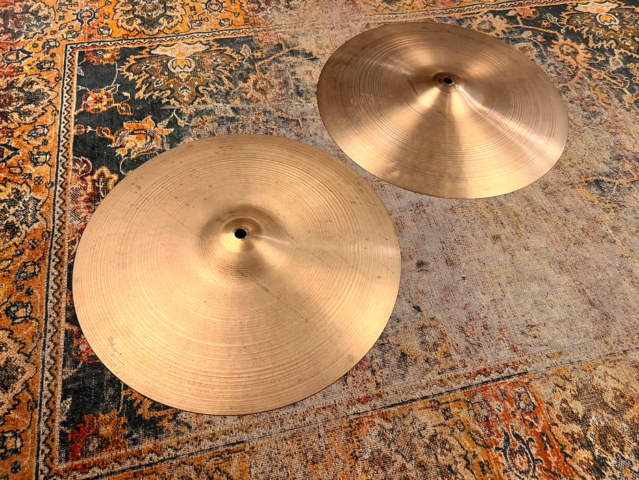 1960s Vintage Zildjian 14” Hihats PAPER THIN 749 882 g CLEAN! Light Complex! RINGO! Hand Hammered!