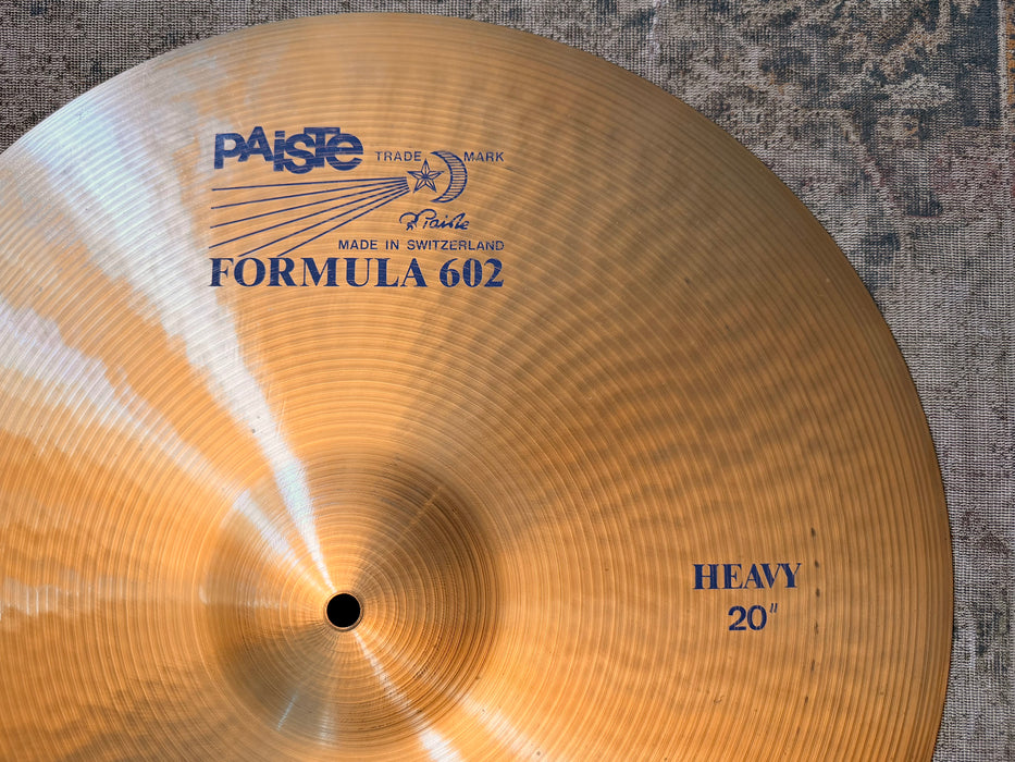 Vintage Paiste BLUE LABEL 602 HEAVY Ride 20” 2518 g SUPER CLEAN LOOK! SUPER CLEAN TONE!