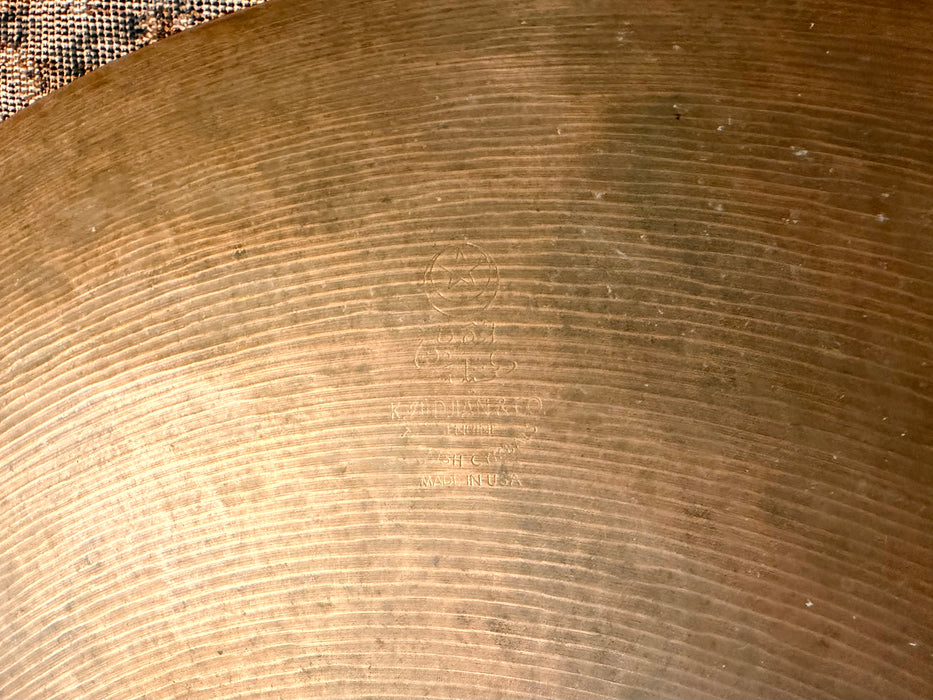 Vintage Zildjian EAK RIDE Crash THIN 20” at ONLY 2180 g Hand Hammered Semi-Dry And CRASHABLE! Dark Patina