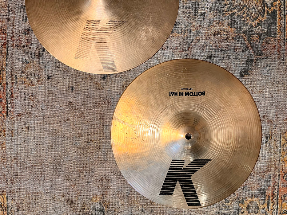 1980s Zildjian K 13” Hihats 821 1043 g Crisp FAST Articulate With Shimmer! 80s K Hammering! DON’T Pay $540!