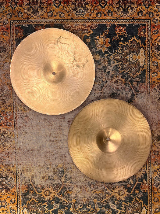 1960s Vintage Zildjian EARLY New Beat Hi Hats 14” 845 1197 g LIGHT Complex
