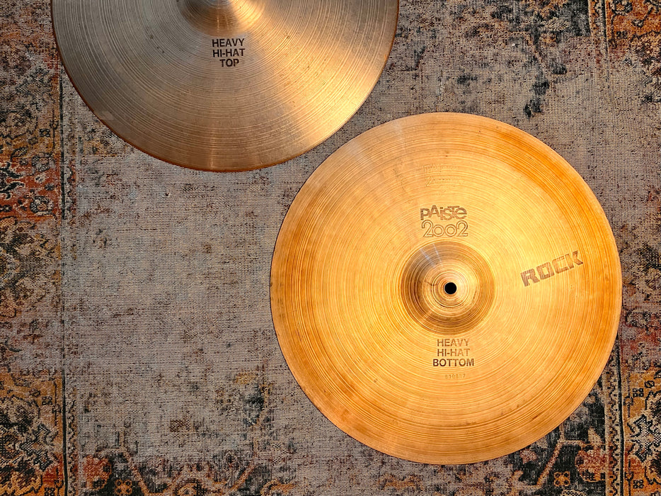 Rare Vintage 1978 Paiste 2002 15” Heavy ROCK Hihats 1178 1294 g AVH MOON! From 1st Decade