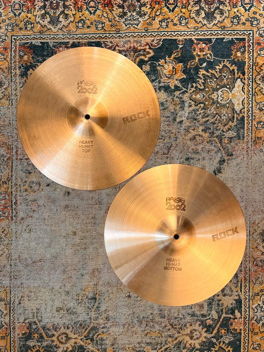 VERY CLEAN Rare Vintage PAISTE 2002 Heavy ROCK Hihats 14" 980 1056 g PORCARO! CRISP!