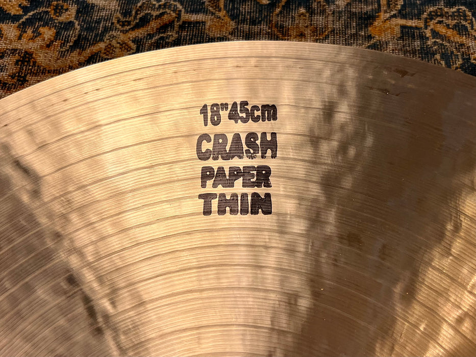 Glowing Warm Masterwork Jazz Master 18” Paper Thin Crash ONLY 1082 g MINT
