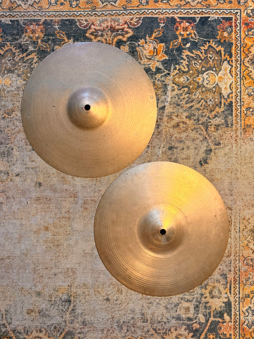 RARE 1950s Vintage ZILDJIAN Paperthin 12” Hihats Hand Hammered Light AIRY Whispy! 484 538 g