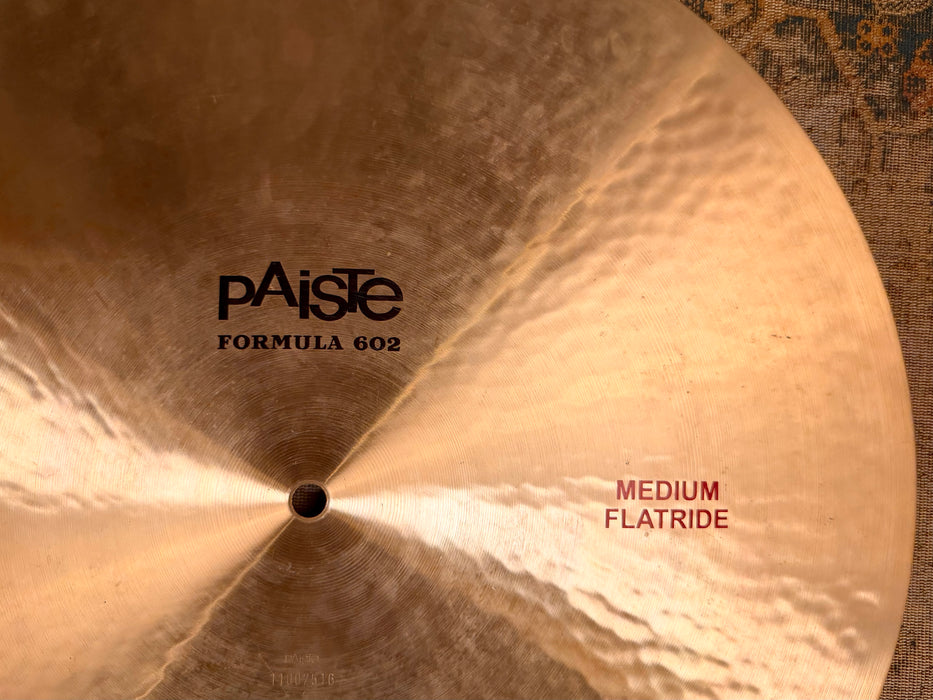 PAISTE 602 Medium Flat Ride 20" CLEAN! GLASSY Mellow Tone! ULTRA SMOOTH! 2311 g Don’t Pay $760!