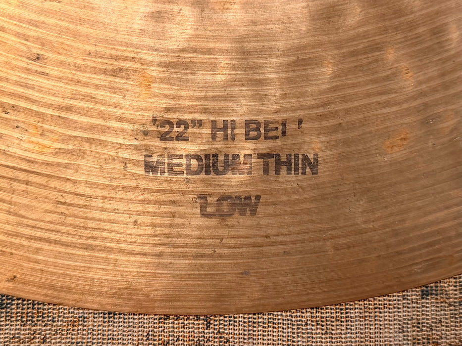 Rare Zildjian K CONSTANTINOPLE HI BELL MEDIUM THIN LOW 22” Ride 2568 g HYBRID! EARLY ONE!