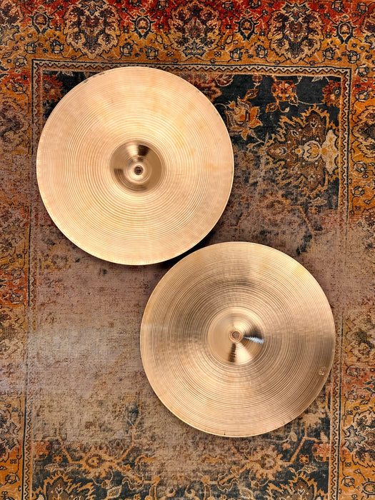 1960s Vintage Zildjian 14” Hihats PAPER THIN 732 768 g CLEAN! Light Complex! RINGO! Hand Hammered!