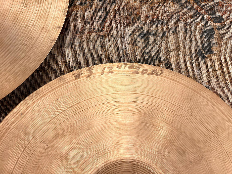 RARE 1940s Trans Stamp Vintage ZILDJIAN PAPER THIN 12” Hihats 446 462 g ULTRA THIN