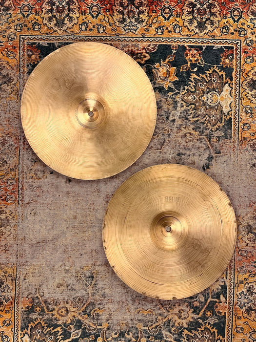 Insanely Great Vintage Zildjian 1950s Paper Thin 14” Hihats 716 762 g ULTRA LIGHT WHISPY