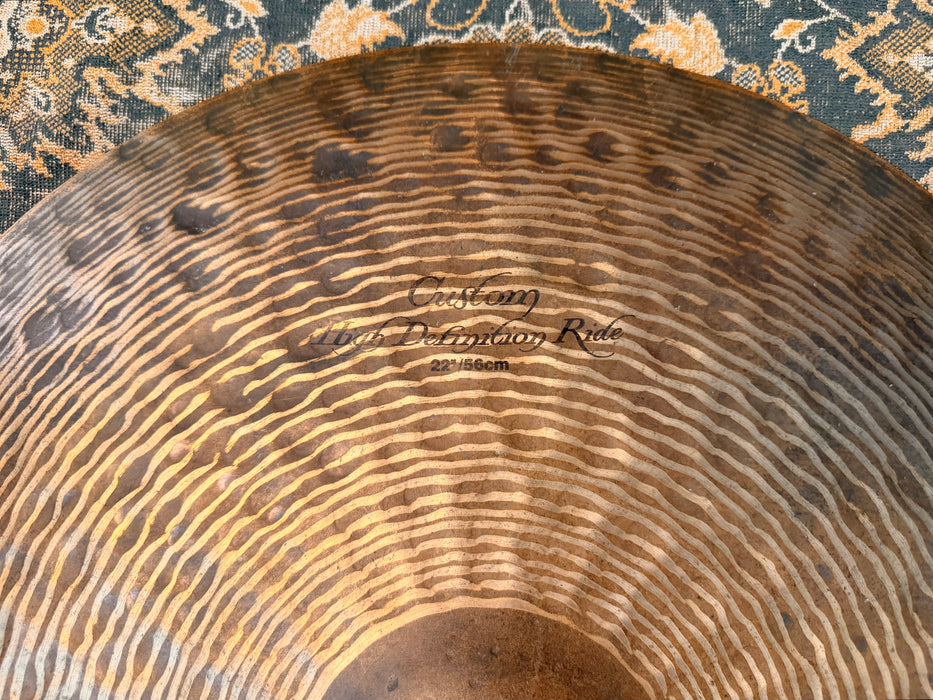 ORIGINAL Zildjian K Custom HIGH DEFINITION Ride 22” THINNER AT 2976 g DRY! DARK Patina! BEAUTIFUL