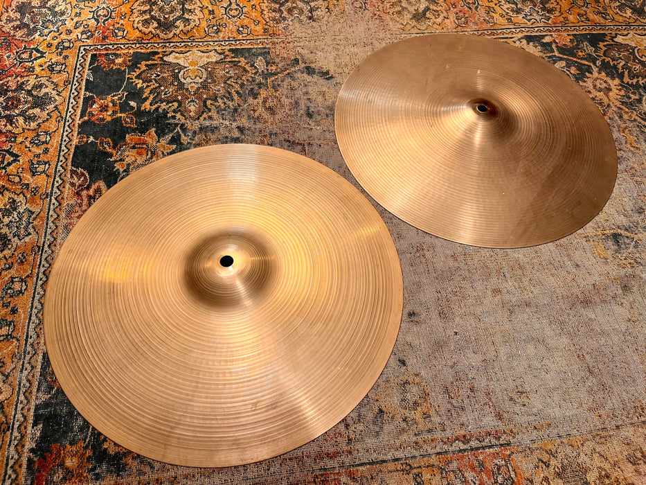 1960s Vintage Zildjian 15” EARLY New Beat Hi Hats THIN & LIGHT! Only 872 1248 g AMAZING Hats!