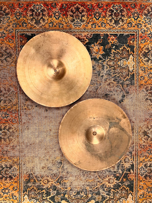 Ultra PAPER THIN 1950s Vintage Zildjian 14” Hihats 716 726 g LIGHT WHISPY Golden Complex Tone