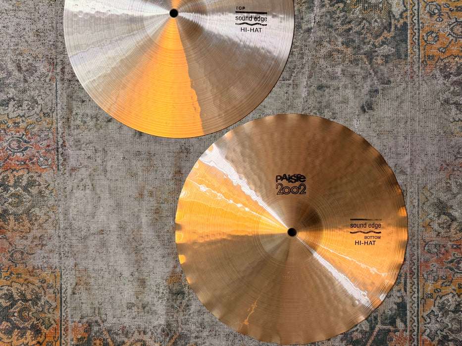 RARE Paiste 2002 BLACK LABEL 15” SOUND EDGE Hihats 1144 1259 g SUPER CLEAN! ICONIC!