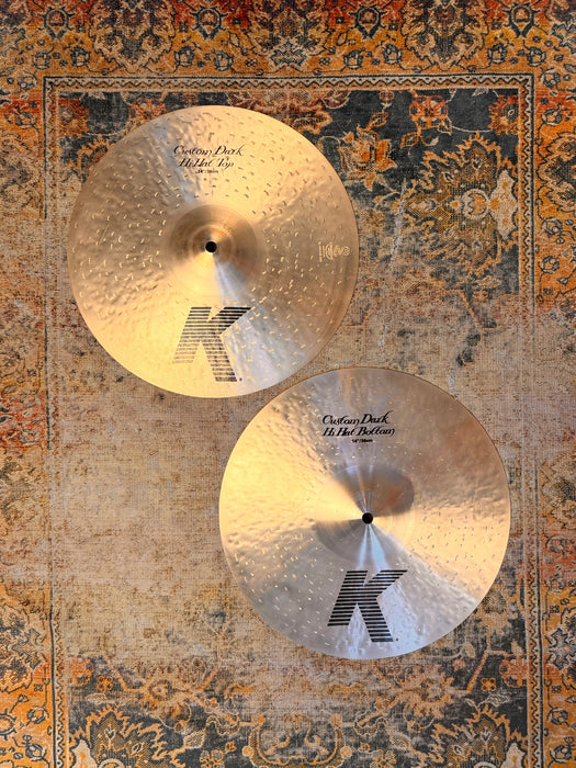 Zildjian K CUSTOM DARK 14” Hihats CLEAN DARK CRISP TONE! 1042 1240 g Versatile! Don’t pay $630!!