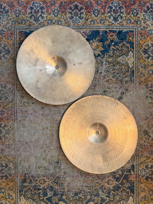 Vintage Zildjian 1950s Thin 14” Hihats 824 840 g DARK DRY Sound AMAZING! REAL DEAL!