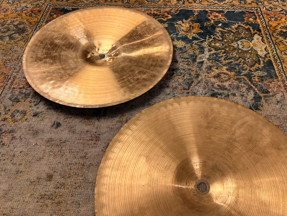 RARE VINTAGE Paiste 13” 404 ULTRA PAPER THIN Hihats 517 640 g YES 13s”!!